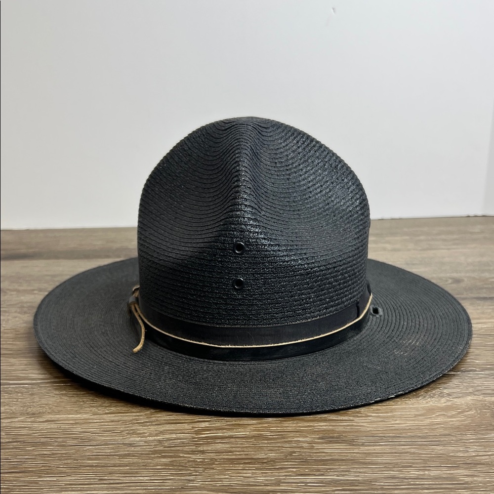 Stetson Black Straw Safari / Fedora Hat | Leather Band | Size 7 3/8